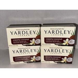 Yardley London, Pack of 4 Soap Bars, Creamy Coconut Lot Set NEW C18